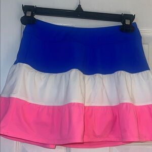Lilly Pulitzer Blue, White, and Pink Skater Skirt